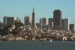 San Francisco panorama. Coit Tower, the Pyramid, Bank of America.