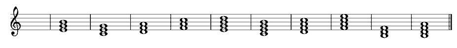 Triads and Tetrads on Staff