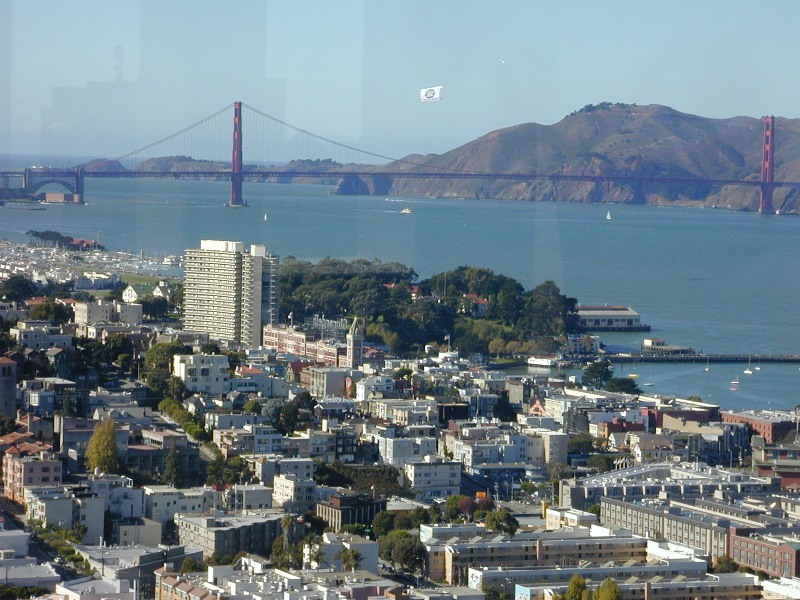 Golden Gate Bridge view from Coit Tower