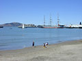 Aquatic Park and the museum ships at Hyde Street Pier in San Francisco